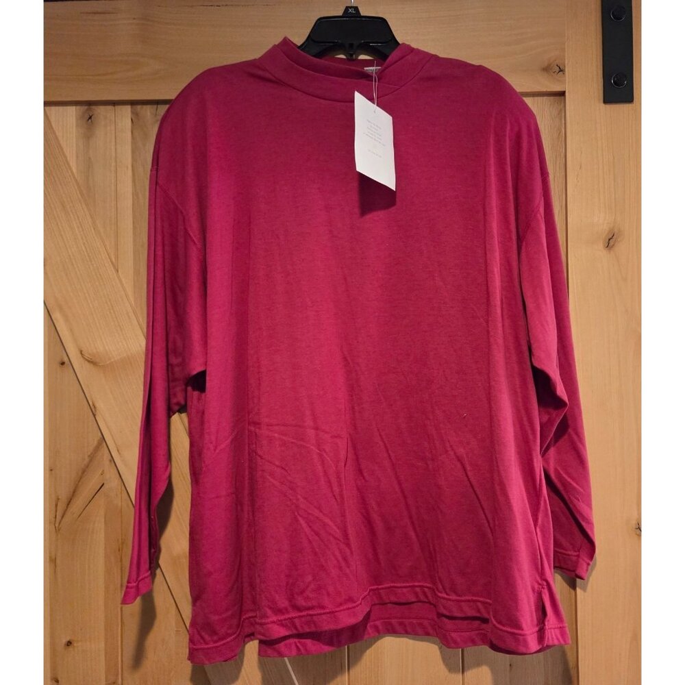 New! Vintage Stefano Pullover Shirt Plus Sz 26/28W Pink Mock Double Turtleneck